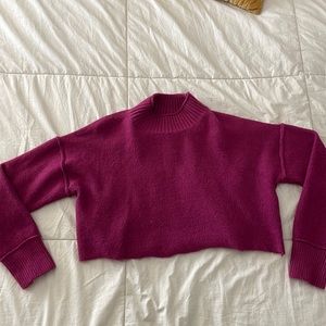 plum cropped sweater